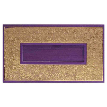 Invitation Card - Violet With Golden Border Wedding Card-KNK2169-King of Cards