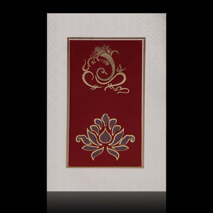 Fabulous Maroon Shading With Bloom Subject Wedding Card - KNK2258