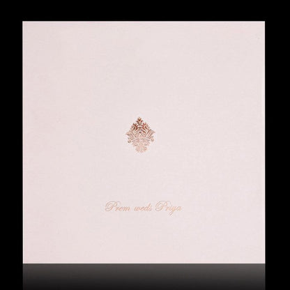 Charming Cream Shading Padded Wedding Card - KNK2298-King of Cards