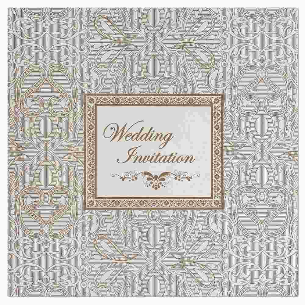Invitation Card - Alluringly Classic White and Gold Invitation Card-KNK2370