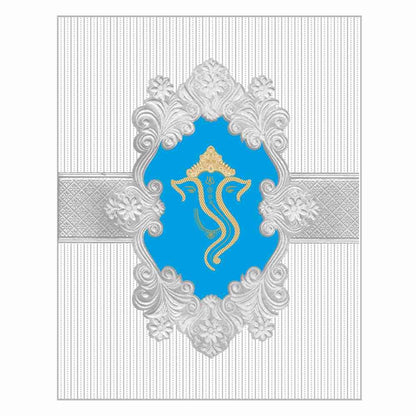 Invitation Card - Silver Blue Ganesha Card - KNK2471