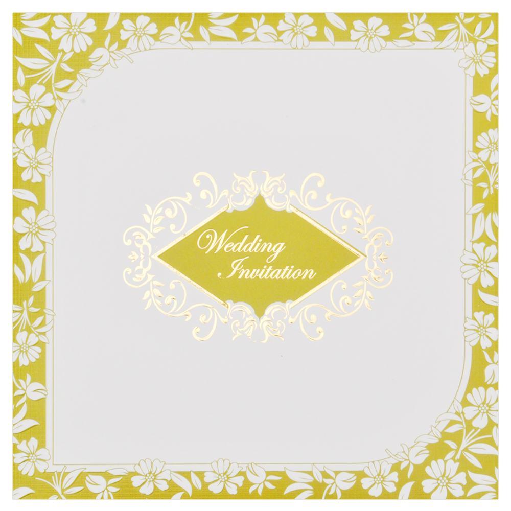 Green Floral Wedding Invitation Card-KNK2503