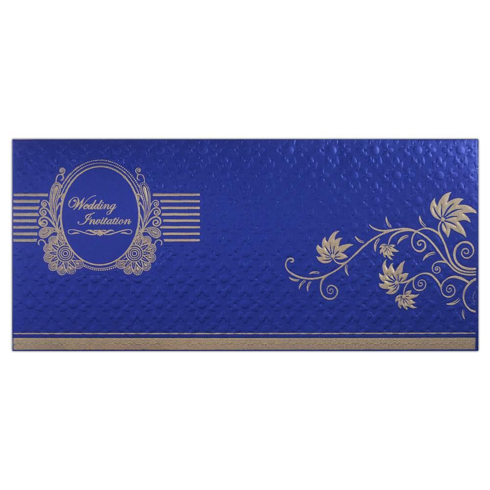 Blue Ganesha Wedding Card-KNK2633