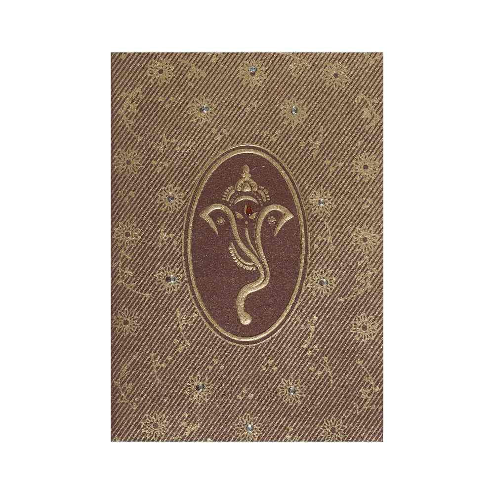 Swarna Ganesha Handmade With Personal Wedding Invitation Card-KNK2657