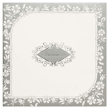 Invitation Card - Stunning Grey and White Wedding Card-KNK2698