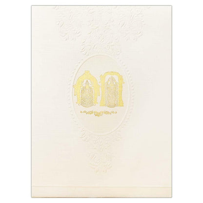 Pristine White Shading With Balaji Padhmavathi Wedding Card - KNK2700