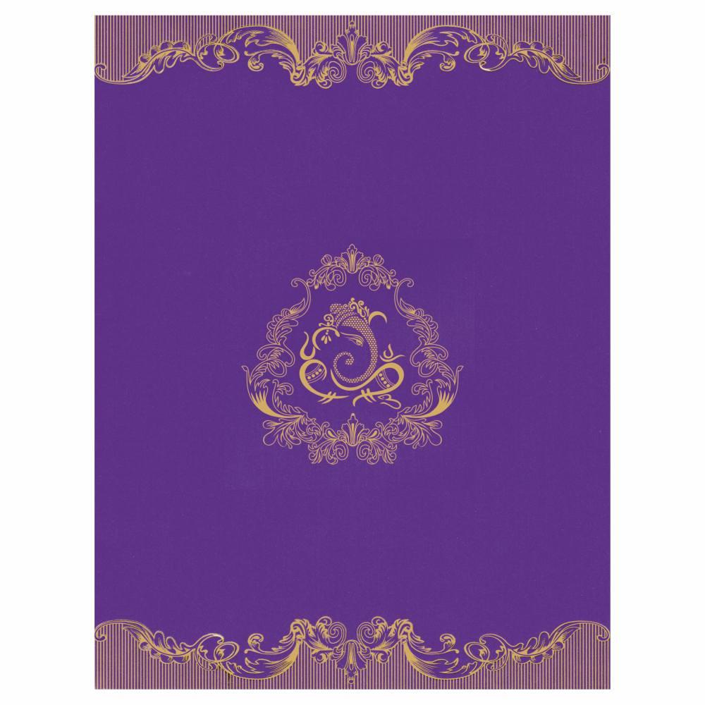 Royal Blue Shading With Gold Foiling Ganesha Wedding Card
