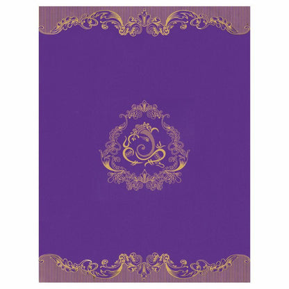 Royal Blue Shading With Gold Foiling Ganesha Wedding Card