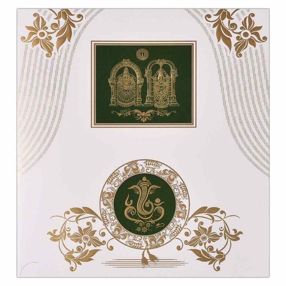 Exquisite Ganesha and Holy Balaji Wedding  Invitation Card-KNK2705