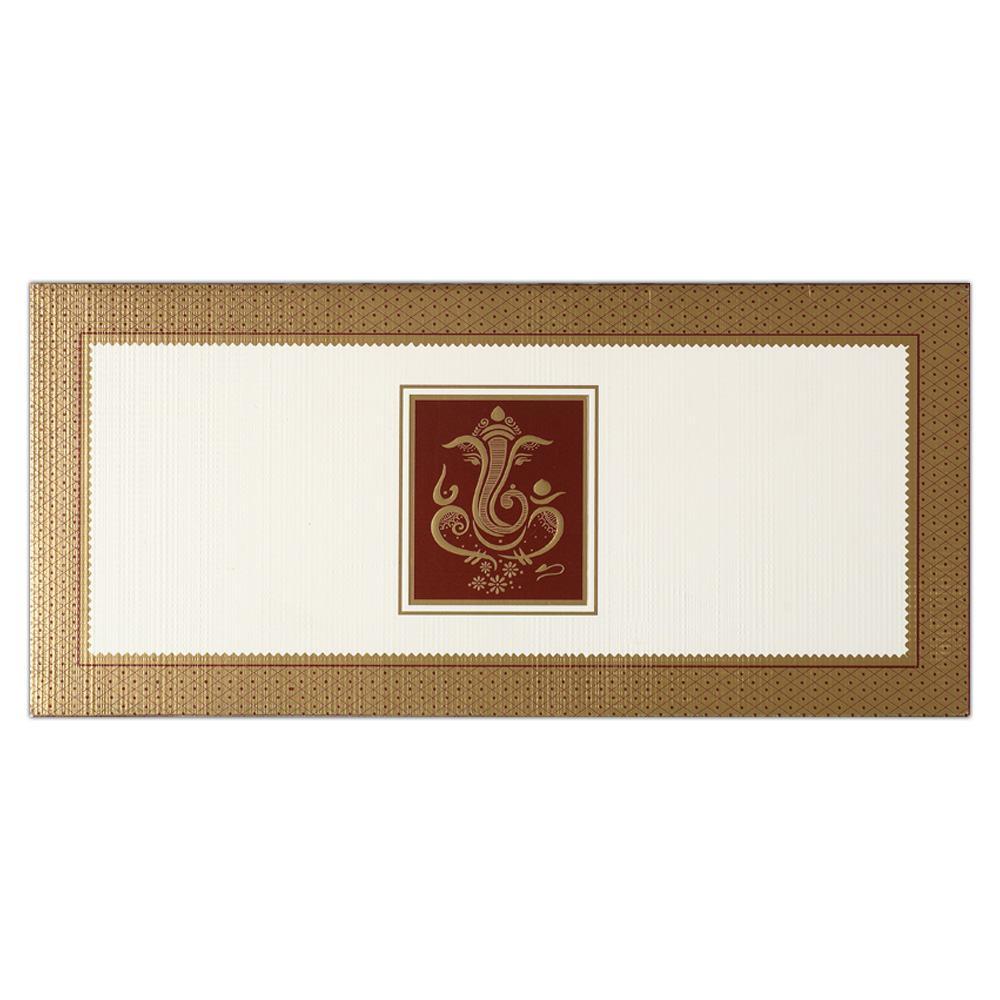 Invitation Card - Chic Golden Ganesha Shaadi Cards-KNK2756