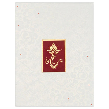 White Ganesha Invitation Card-KNK2877