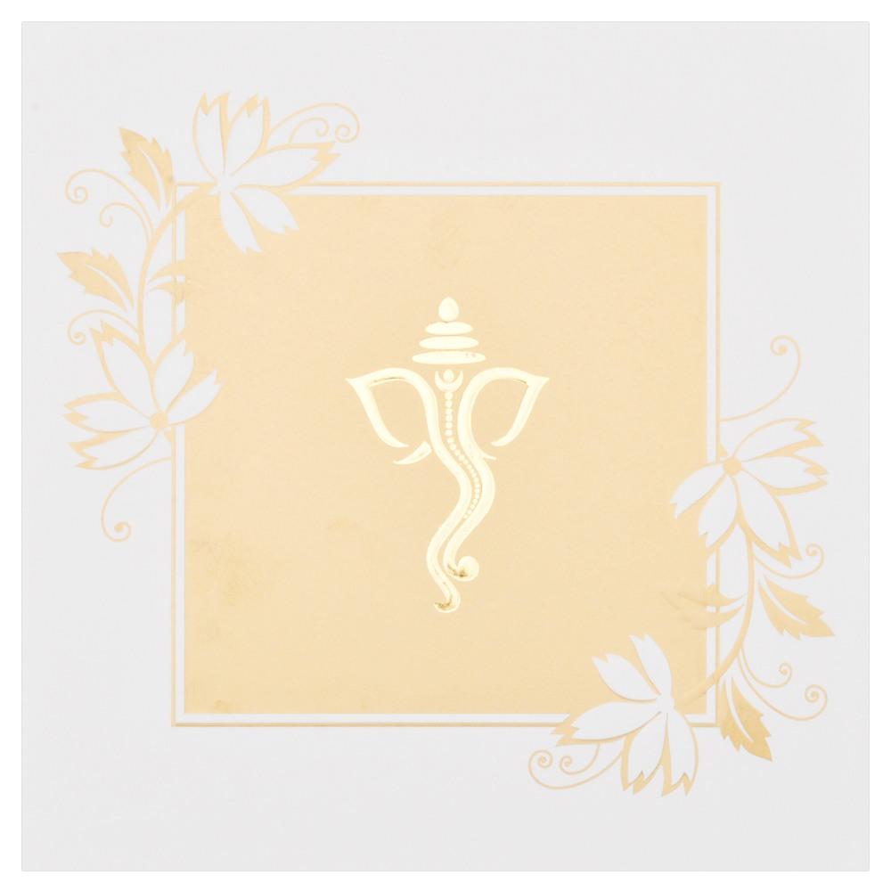 White Ganesha Invitation Card
