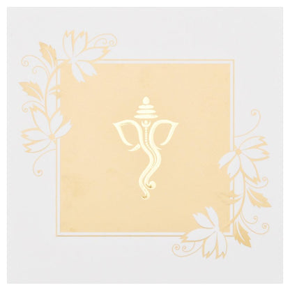 White Ganesha Invitation Card
