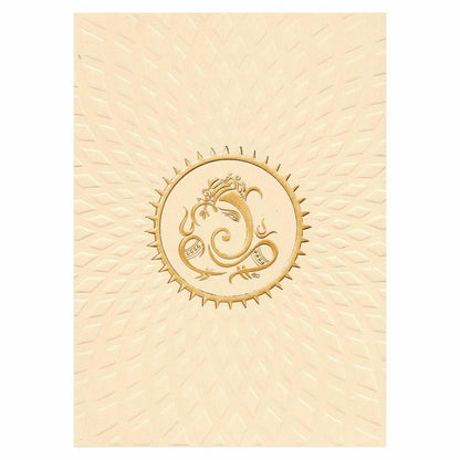 Classic Cream Shading with Ganesha Wedding Card - KNK3015-King of Cards