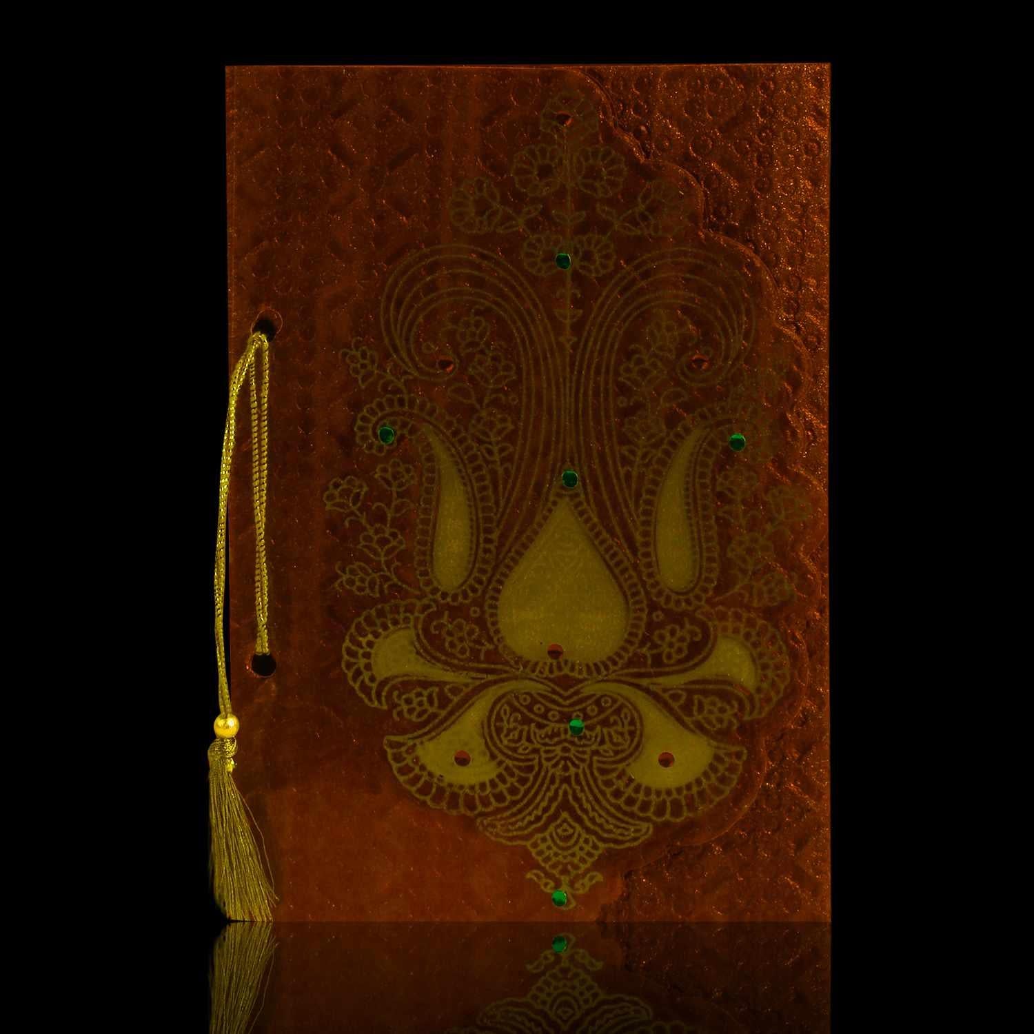 Beautiful Brown Shading With Flower Design Personal Card - KNK30251