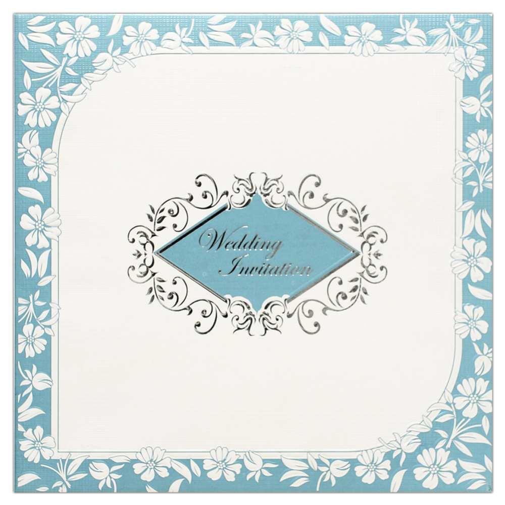 Invitation Card - Spellbinding Blue-Silver Silky Wedding Invitation Card-KNK3059