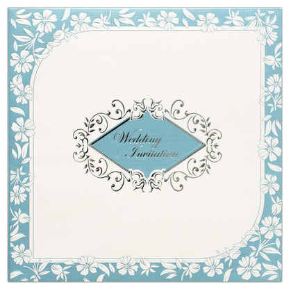 Invitation Card - Spellbinding Blue-Silver Silky Wedding Invitation Card-KNK3059