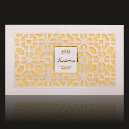 Invitation Card - Laser Cut Gold Wolly Wedding Invitation Card - KNK30611