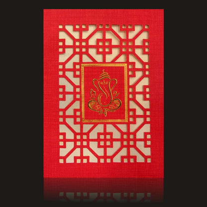 Charming Cream Shading With Laser Cut Design Wedding Card