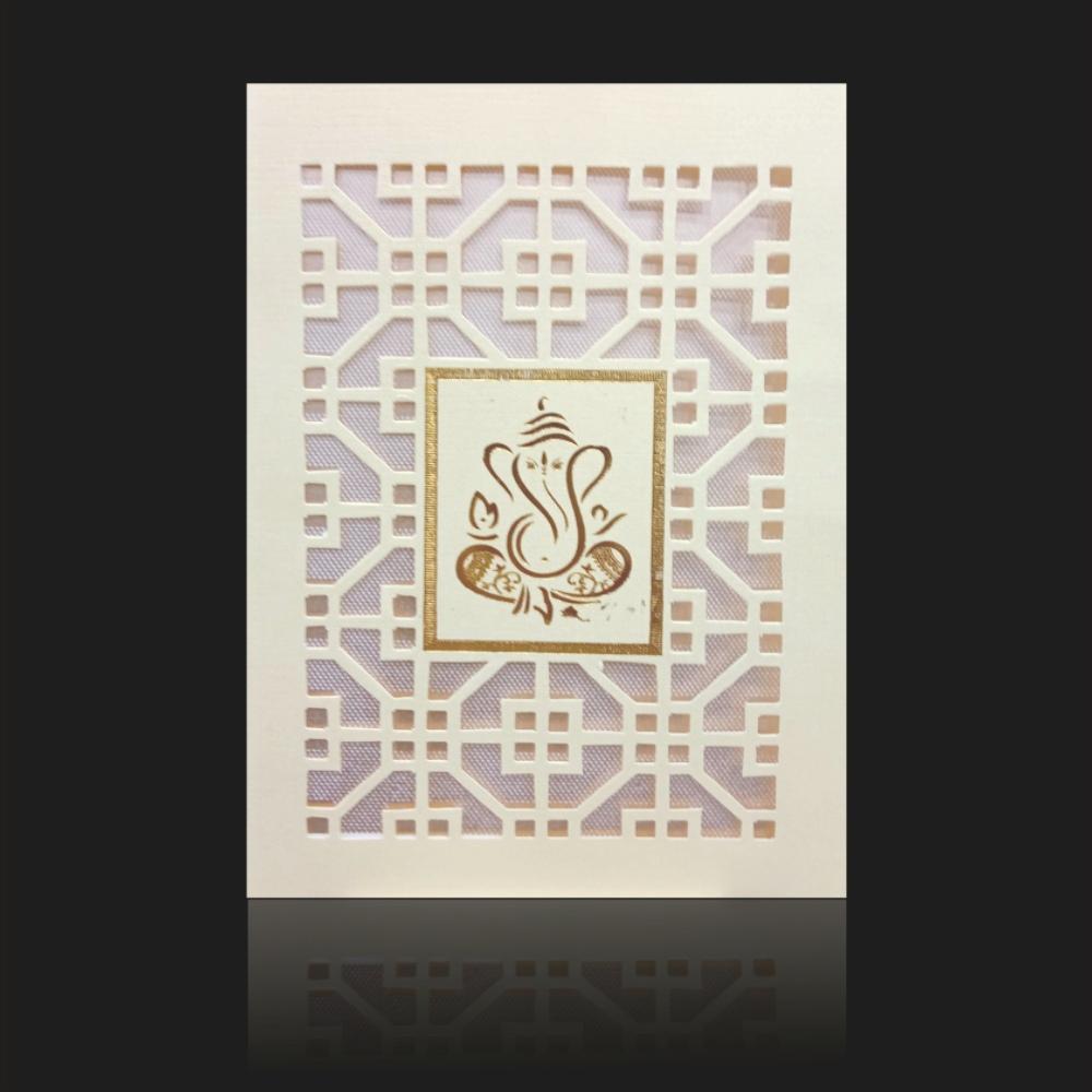 Charming Cream Shading With Laser Cut Design Wedding Card