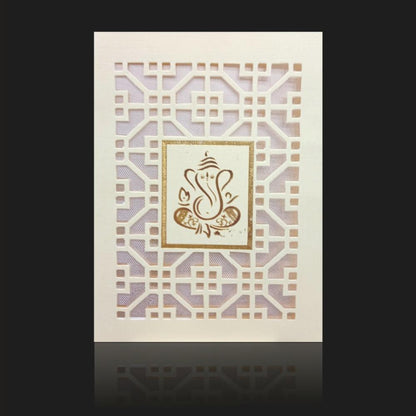 Charming Cream Shading With Laser Cut Design Wedding Card