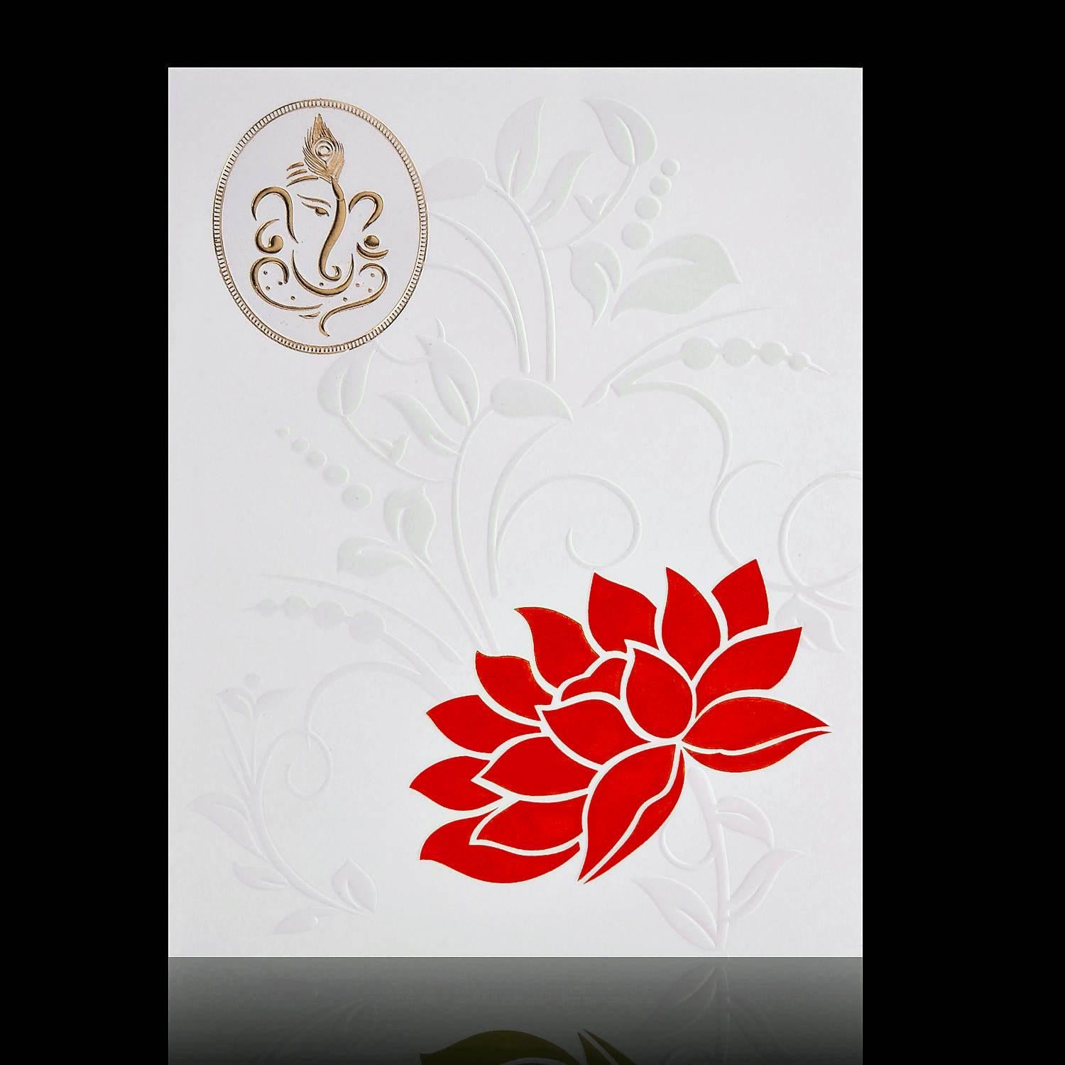 Beautiful Red Floral Theme Wedding Card - KNK3145