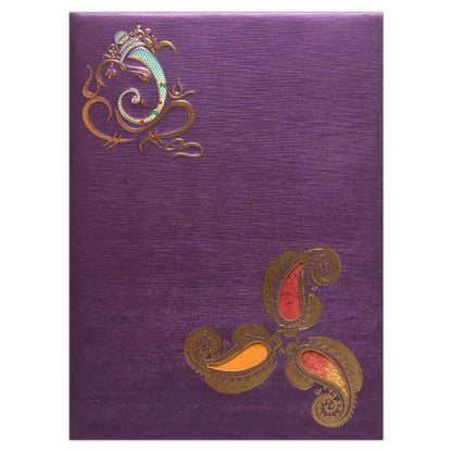 Invitation Card - Grand Purple Akshata Invitation Card-KNK3171
