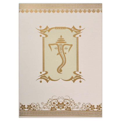White Ganesha Floral Invitation