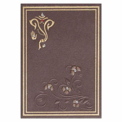 Invitation Card - Divine Classic Brown Ganesha Invitation Card-KNK3223