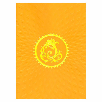 Lovely Yellow Shading With Ganesha Theme Wedding Card - KNK3257