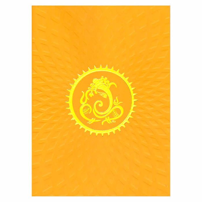 Lovely Yellow Shading With Ganesha Theme Wedding Card - KNK3257-King of Cards