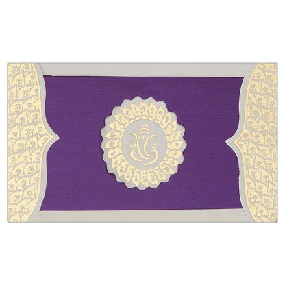 Invitation Card - Violet Ganesha Wedding Invitation Card-KNK3326