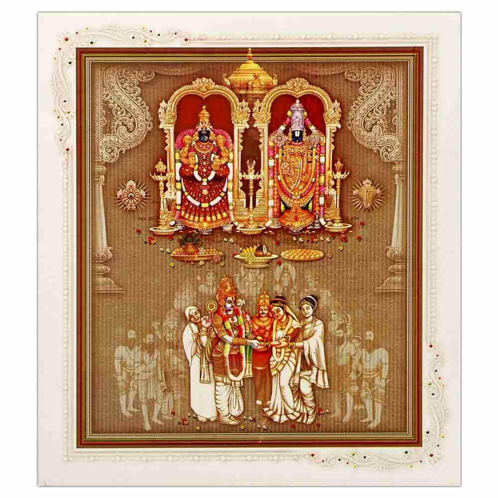 White Hindu Wedding Card