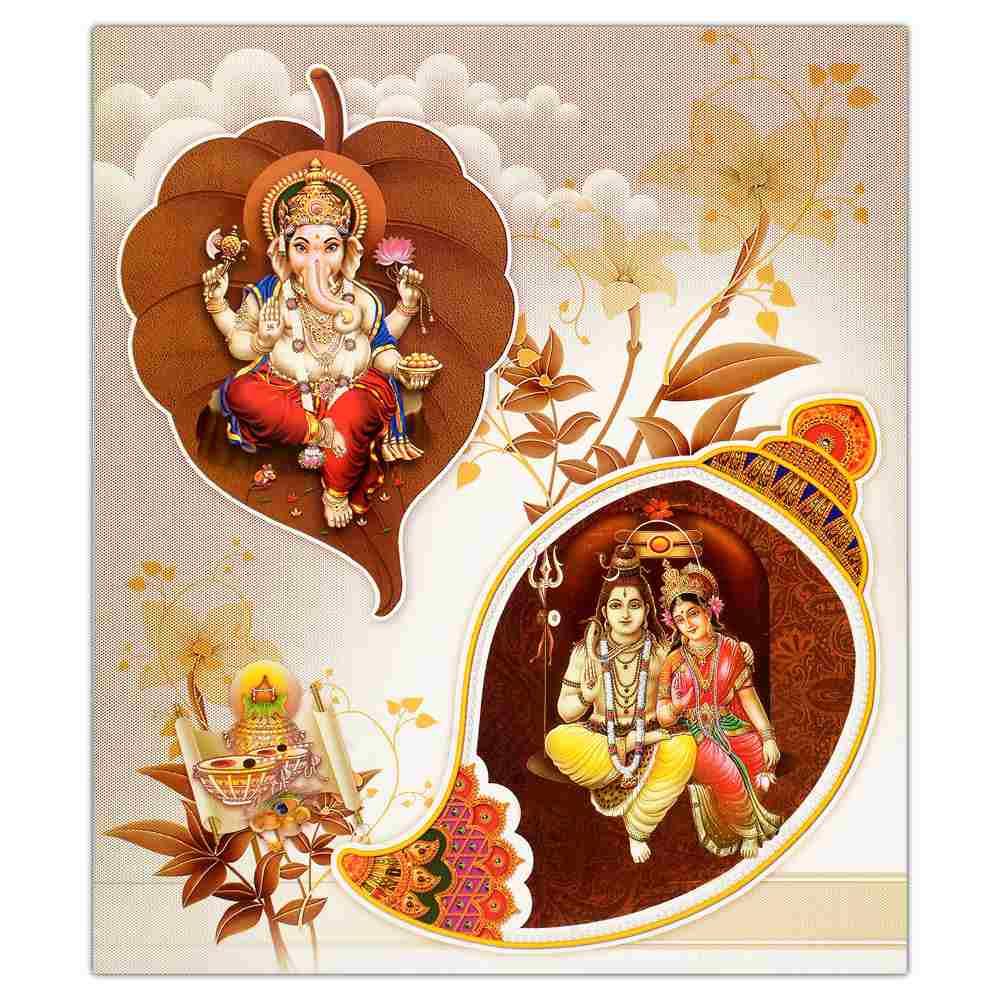 White Shiva Parvathi With Ganesha