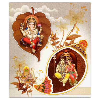 White Shiva Parvathi With Ganesha
