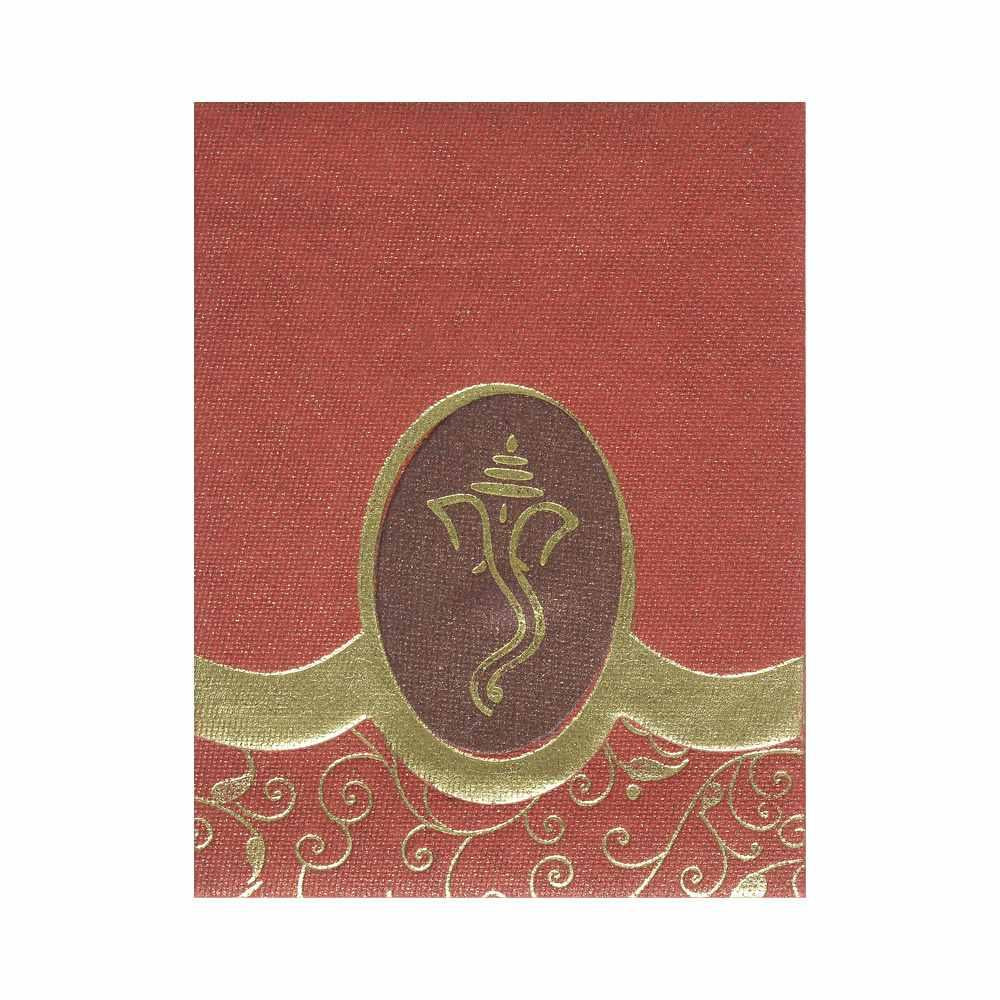 Invitation Card - Red Vakratunda Ganesha Friends Invitation Card-KNK3449