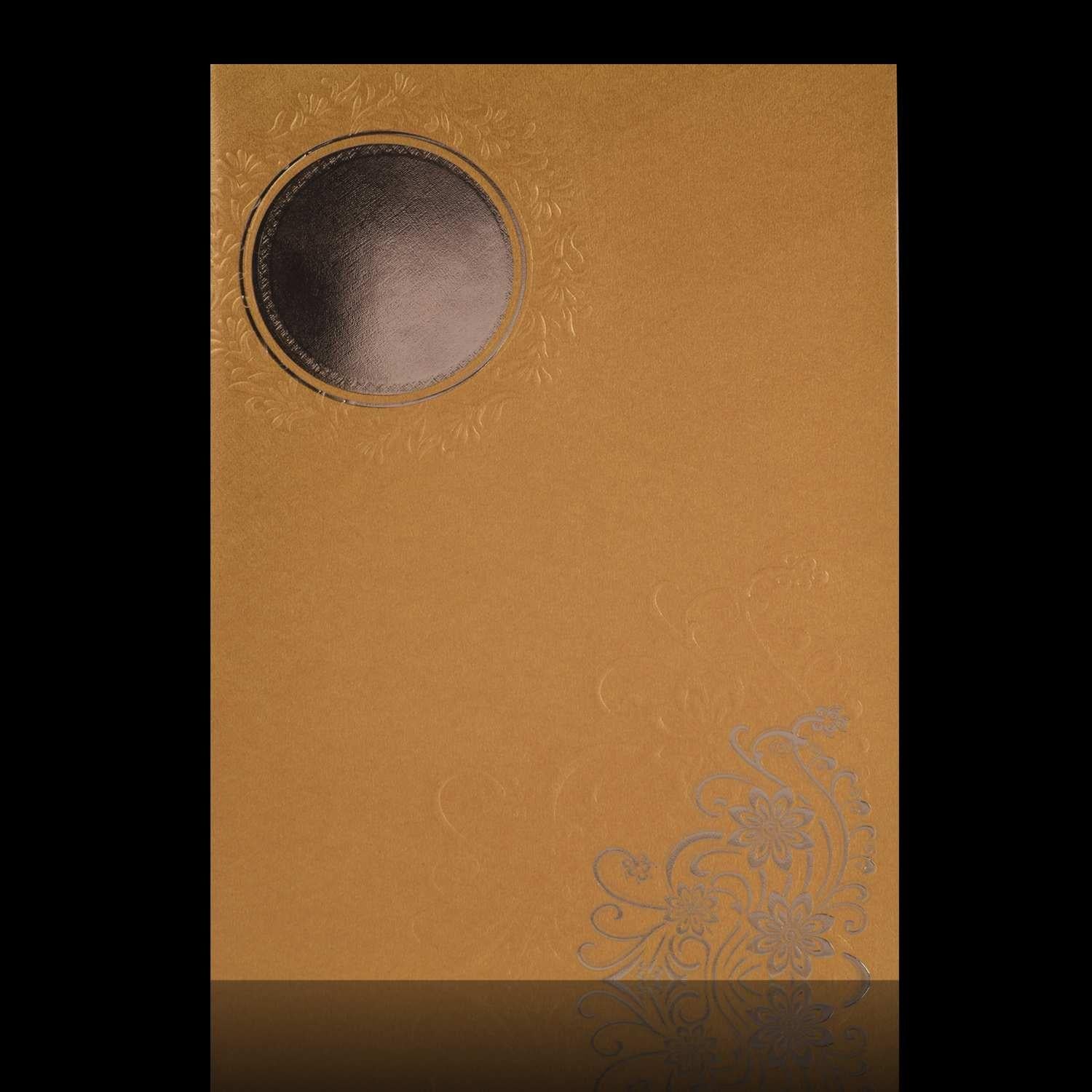 Lovely Gold Shading With Gold Foiling Flower Wedding Card - KNK3480