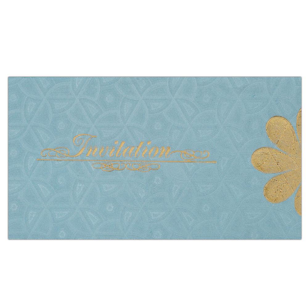 Invitation Card - Blue Floral Personal Wedding Invitation Card-KNK3574