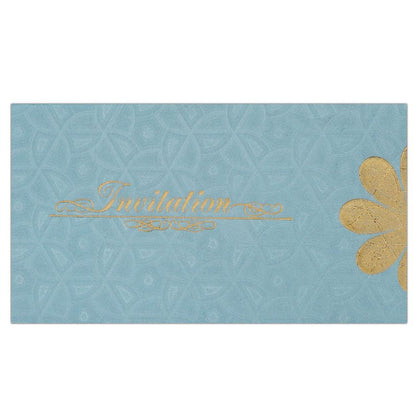Invitation Card - Blue Floral Personal Wedding Invitation Card-KNK3574