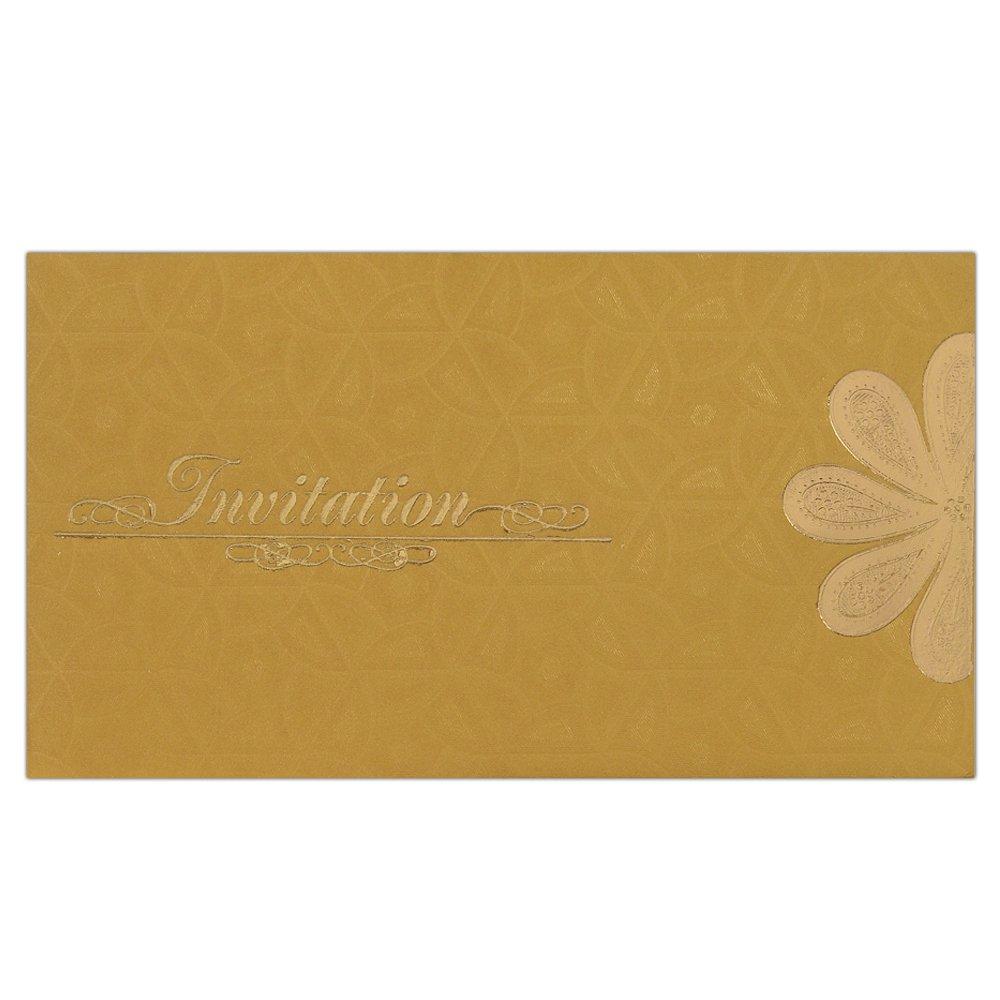 Invitation Card - Yellow Floral Personal Wedding Invitation Card-KNK3639