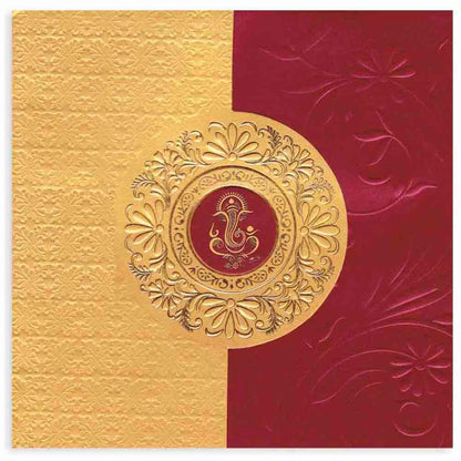 Unique Door Type maroon Shading Personal Wedding Card  - KNK3817 - Small (Personal Card)