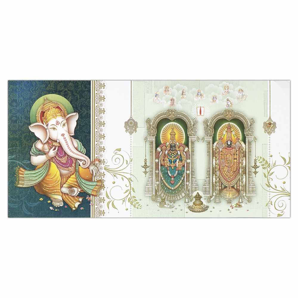 Invitation Card Radha Krishna Metallic Wedding Card-KNK3823