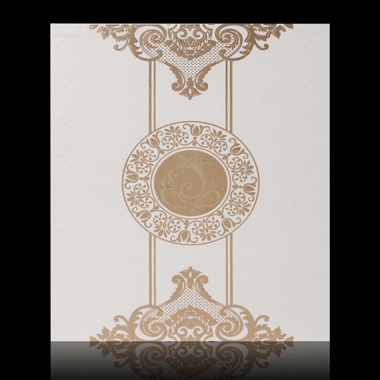 Beautiful Blossom Design With Ganesha Theme Wedding Card - KNK3848