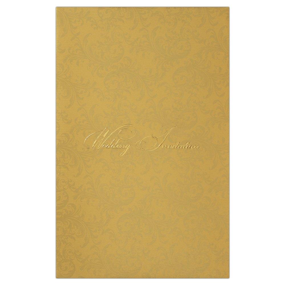 Gorgeous Gold Shading With Floral Theme Padded Wedding Card - KNK3997