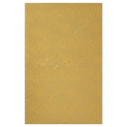Gorgeous Gold Shading With Floral Theme Padded Wedding Card - KNK3997