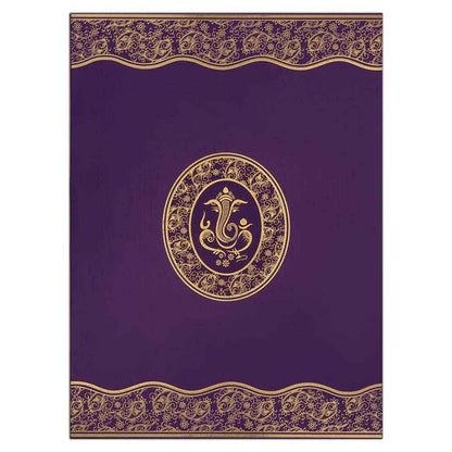 Invitation Card - Purple Hindu Wedding Invitation Card-KNK4023