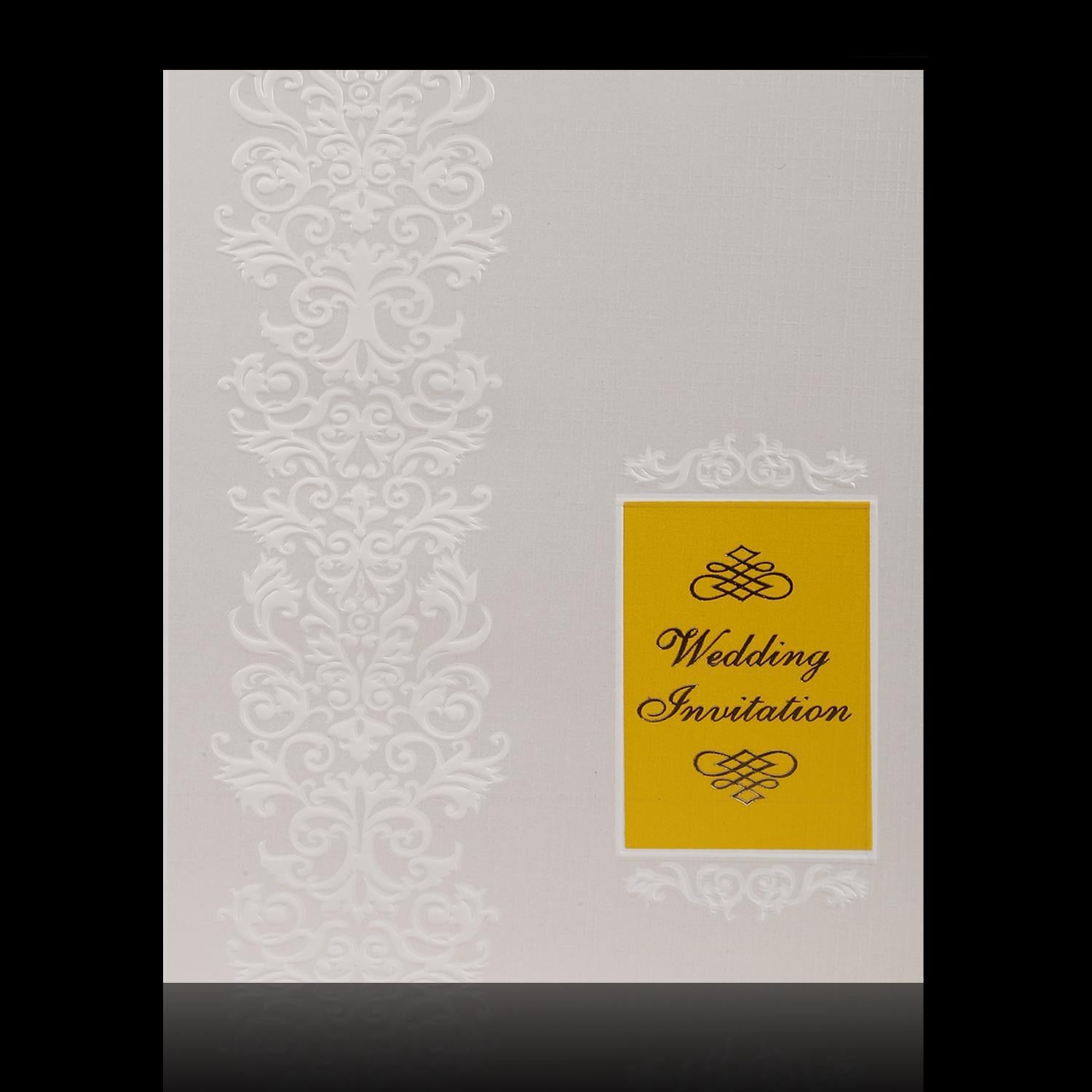 Classic White Floral Theme Wedding Card  - KNK4037