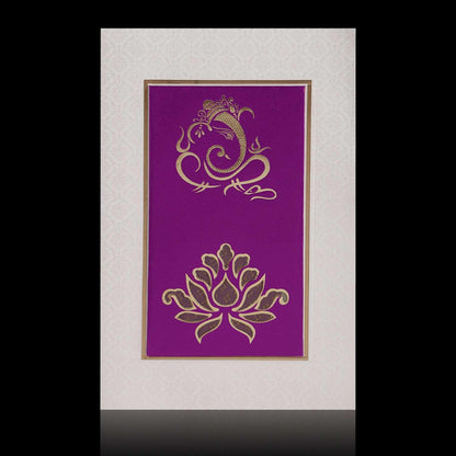 Fabulous Violet Shading With Bloom Subject Wedding Card - KNK4124