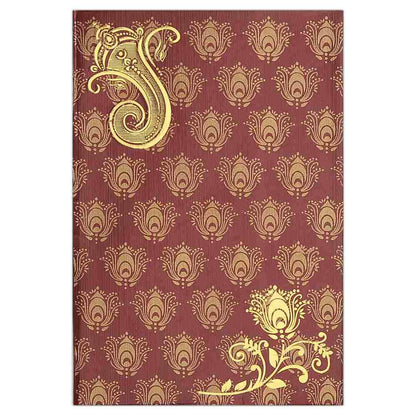 Maroon Wedding Invitation Card-KNK4128