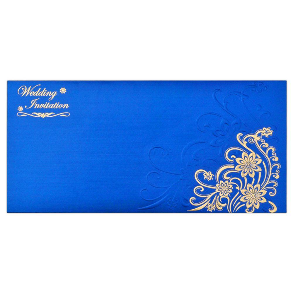 Classic Violet Shading With Floral Theme Wedding Card - KNK4181